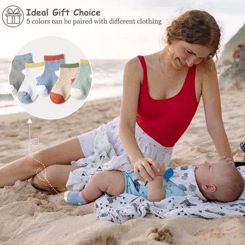 Vista 7 de Nuevos calcetines de malla de verano para bebés, niños y niñas pequeñas, calcetines para recién nacidos, accesorios esenciales para bebés