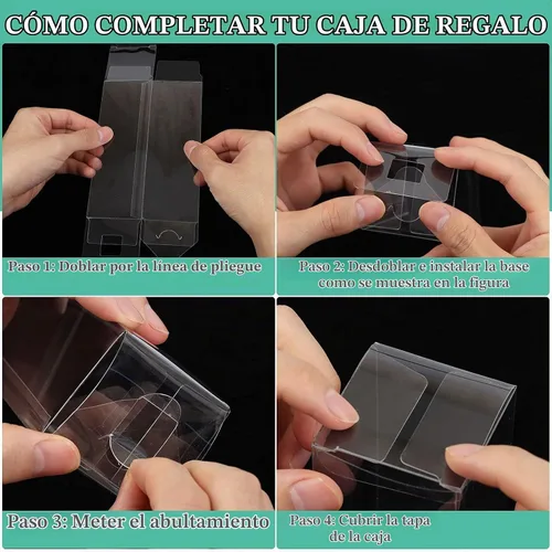 Vista 3 de 50 cajas de almacenamiento de plástico transparente PET caja de regalo transparente recipientes vacíos rectangulares cubos dulces chocolate galletas