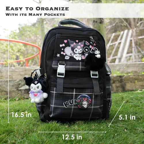 Vista 5 de juju - Mochila Kawaii negra y morada, Negro, Mediana, Kawaii