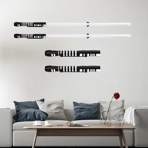 Vista 7 de Soporte de pared para sable de luz horizontal, soporte de gancho para sable de luz, compatible con cualquier sable de luz, color negro, paquete de 1