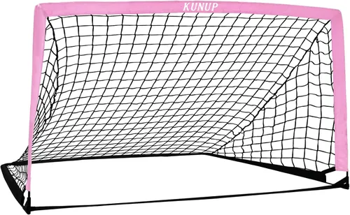 Vista 35 de Portería de fútbol portátil de 5 x 3, 6 x 4, 9 x 5 pies, para patio trasero, red de práctica de fútbol plegable con bolsa de transporte para niños