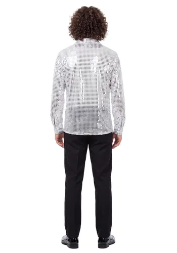 Vista 2 de Disfraz de Hombre Disco Inferno Plata Multicolor