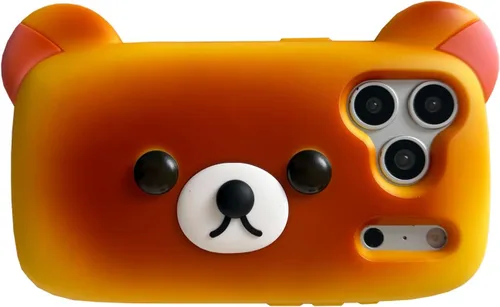 Vista 11 de Yatchen Bear Case Compatible con iPhone 7 Plus/8 Plus, funda de teléfono Kawaii, lindo oso de peluche de dibujos animados en 3D con llavero