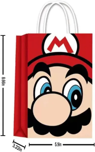 Vista 2 de ChristieAHodge 24 bolsas de regalo de fiesta para suministros de fiesta de cumpleaños de Mario, bolsas de regalo de fiesta para fiestas de Mario