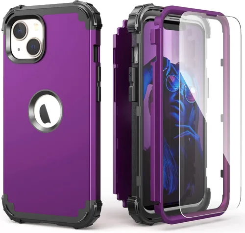 Vista 12 de IDweel Funda para iPhone 13 con Protector de Pantalla, para Funda iPhone 14, Híbrida Resistente a Golpes de Servicio Pesado Protección Cubierta Dura