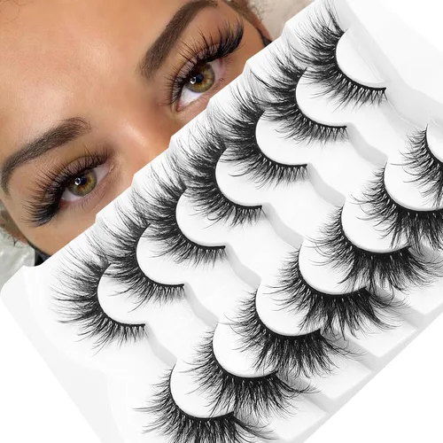 Vista 2 de Losha - Pestañas postizas esponjosas de ojo de gato, 7 pares (704)