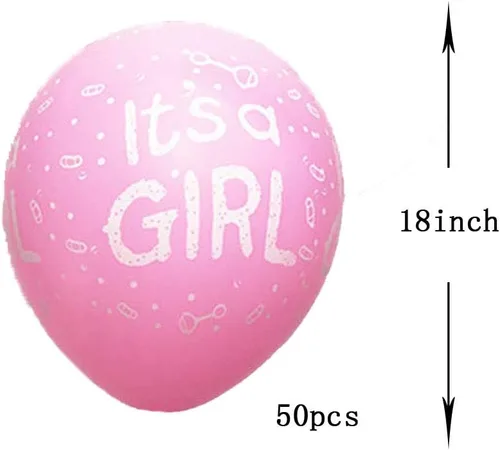 Vista 2 de 50 globos de látex rosa de 12 pulgadas para baby shower, fiesta de cumpleaños, docaraciones