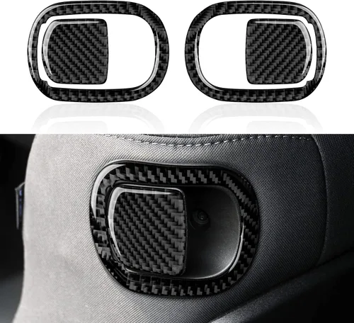 Vista 10 de Calcomanías de ventilación para consola central de automóvil, accesorios para Dodge Challenger 2015-2023, calcomanías interiores de fibra de carbono