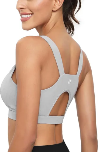 Vista 5 de RUNNING GIRL - Brasier deportivo de alto impacto para mujer, brasier de espalda cruzada, brasier de entrenamiento, brasier de yoga de línea larga