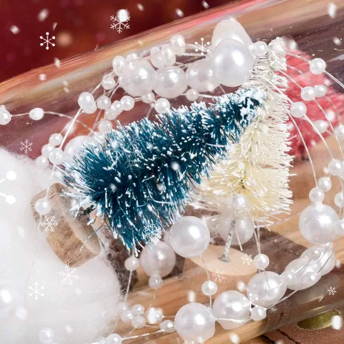 Vista 9 de Mini árbol de Navidad artificial, 24 piezas, multicolor mini cepillo para botellas, árboles helados con base de madera para escenas en miniatura