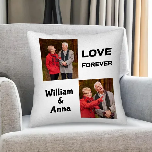 Vista 12 de Custom Pillows with Picture Name Personalized Throw Pillow Cover with Photos Text - Gifts for Couple Family Christmas Valentine's Day Birthday