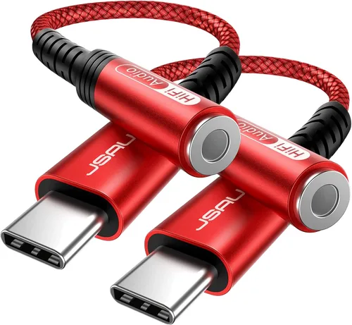 Vista 10 de Adaptador USB tipo C a conector de auriculares hembra de 3.5mm, cable JSAUX USB C a auxiliar de audio compatible con iPhone 15 Pro Max/15 Pro/15