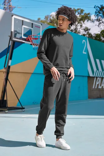 Vista 2 de COOFANDY Conjunto deportivo de 2 piezas para hombre, de manga larga, sin botones, atlético, casual