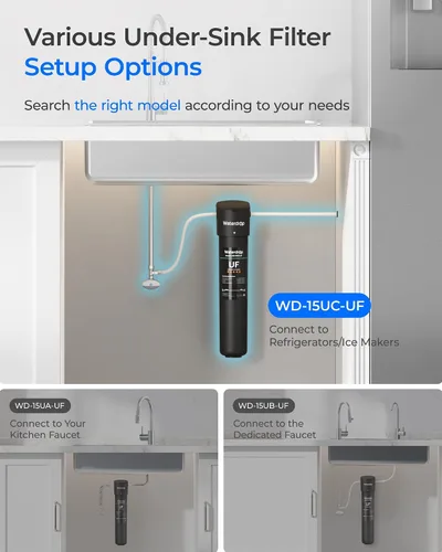 Vista 7 de Waterdrop 15UC-UF - Filtro de agua en línea de 0,01 μm para refrigerador, 2 años In Line Water Filter for Icemaker, Ideal for Ice Maker, RV