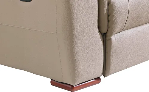 Vista 5 de Blackjack Furniture Walker Leather Match - Sofá reclinable tapizado para sala de estar, madera avellana