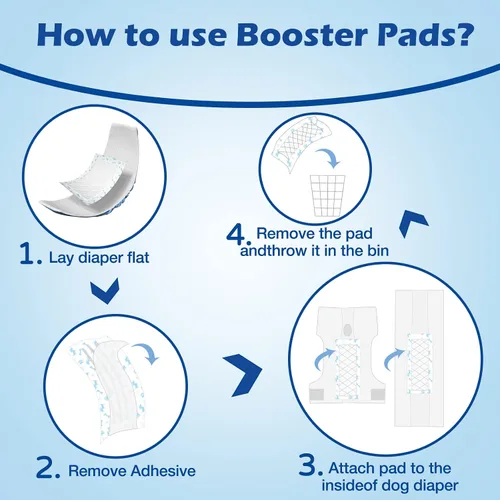 Vista 5 de Forros desechables para pañales para perros, almohadillas elevadoras para perros machos y hembras, insertos de pañales para perros que se adaptan a