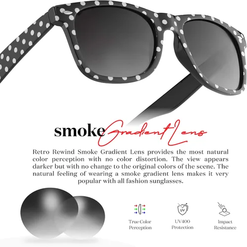 Vista 4 de Retro Rewind Gafas de sol vintage de lunares para mujer UV400