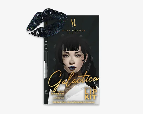 Vista 9 de SG STAY GOLDEN COSMETICS It's Cocoa Glitter Lip Kit sin delineador de labios, a prueba de manchas, larga duración, 2 onzas