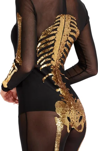 Vista 16 de Tipsy Elves Form Fitting & Flattering Skeleton Bodysuit for Halloween - Women's Skeleton Costume