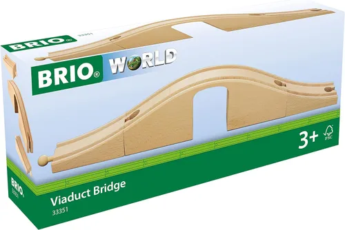Vista 7 de Brio 33772 Paquete especial de rieles 50 piezas de pistas de madera y accesorios de tren para niños de 3 años en adelante y puente de viaducto