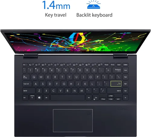 Vista 3 de ASUS VivoBook Flip 14 - Portátil 2 en 1 delgado y ligero, pantalla táctil FHD de 14 pulgadas, AMD Ryzen 5 5500U, 8 GB de RAM, SSD de 512 GB, lápiz