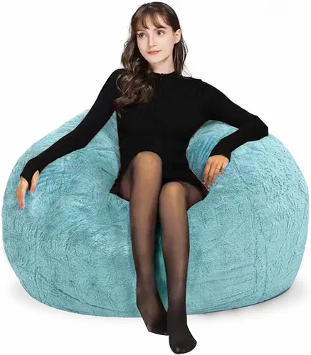 Vista 56 de HDMLDP - Funda de puf para niños y adultos, sin relleno, funda cómoda, esponjosa y redonda, para sofá tipo puf, para silla de lectura, silla de Gris