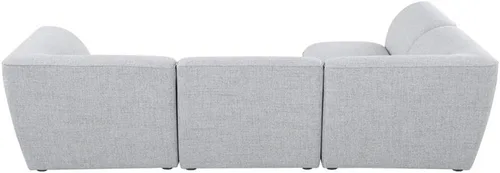 Vista 8 de Meridian Furniture Miramar Collection Modern Seccional modular tapizado con textura de lino contemporáneo, 109 pulgadas de ancho x 71 pulgadas