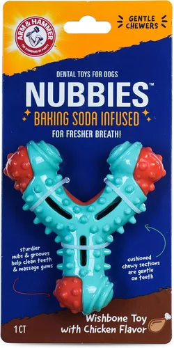 Vista 18 de Arm & Hammer for Pets Nubbies Duality Bone - Juguete dental para perros, el mejor juguete masticable para masticadores moderados, ayuda a reducir
