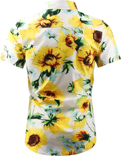 Vista 3 de OCHENTA Hawaiian Shirt for Men Button Down Short Sleeve Casual Aloha Tropical Beach Tops