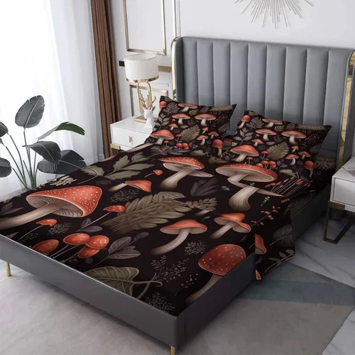 Vista 13 de Juego de sábanas tamaño individual: sábanas y fundas de almohada, sábanas y fundas de almohada, microfibra suave y bolsillo profundo y patrón sin