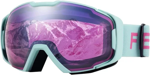 Vista 11 de FEISEDY Ski Goggles, OTG Snow Sport Goggles for Adult Youth, Anti-Fog UV400 Protection Bendable Dual-Lenses B2961