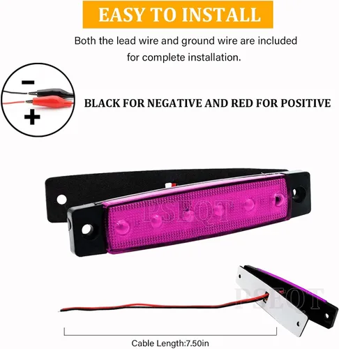 Vista 7 de PSEQT 10 unidades de luces LED de tira de roca para auto, luces de rueda de bajo brillo, kits de iluminación para guardabarros, impermeables
