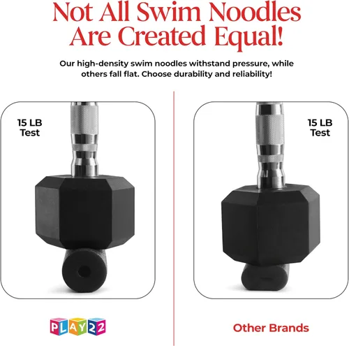 Vista 7 de Play22 Pool Noodles Foam - Extra Dense Foam Swim Noodles, Multi-Purpose Use Negro