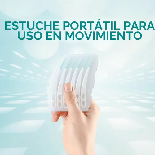 Vista 6 de Dr. Emma Púas dentales de menta curvadas suaves de goma para dientes, fáciles de usar con estuche de transporte, 90