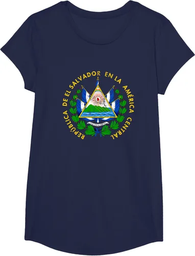 Vista 31 de Escudo de armas de El Salvador Salvadoran Distressed Design T-Shirt