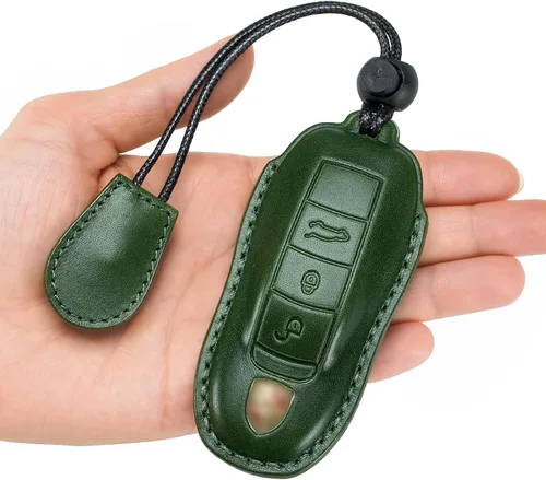 Vista 8 de para Funda de Llavero de Cuero Genuino con Keychain, Protector de Estuche de Llaves de Cuero Compatible con Panamera, 911, Cayenne, Macan