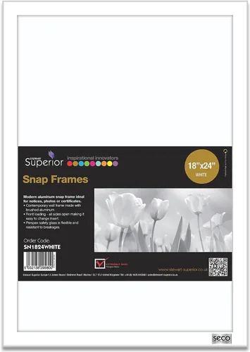 Vista 20 de Marco para póster Sseco – Stuart superior frontal carga fácil de abrir Snap, color Plata anodizado marco (sn1144), Plateado
