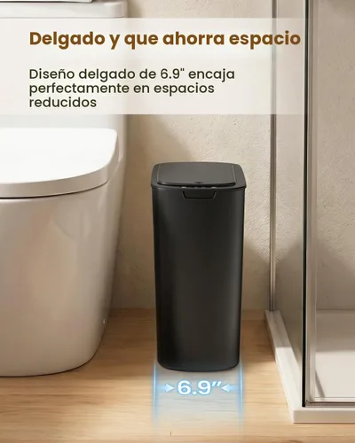 Vista 3 de Cesun Bote de basura automático de 5 galones con tapa, negro, sin contacto