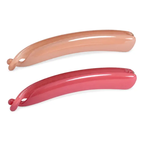 Vista 10 de Parcelona Pinza para el pelo de plátano de cola de caballo pequeña rosa Rubor Rosa-Blanco 3.75