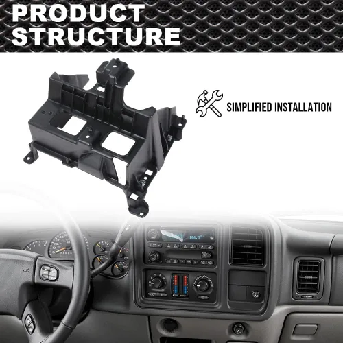 Vista 3 de CROSSDESIGN Soporte de jaula para panel de salpicadero, radio doble DIN compatible con GMC Sierra Yukon y Chevy Silverado Tahoe Suburban