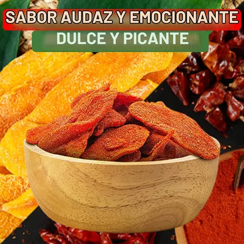 Vista 3 de Chili Chamoy Mango Rebanadas 16oz - Dulce mexicano a granel Dulce Picante Fruta Seca