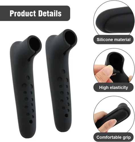 Vista 3 de Fundas para manijas de puerta, 2 protectores de silicona de seguridad para manija de puerta, protector de perilla de puerta más grueso, cubierta