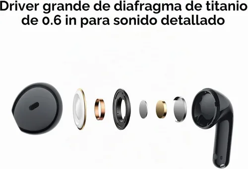 Vista 4 de Redmi Buds 8 Active - Auriculares inalámbricos con diseño semi-intraural, controladores de diafragma de titanio de 0.559 in, Bluetooth 5.4, batería
