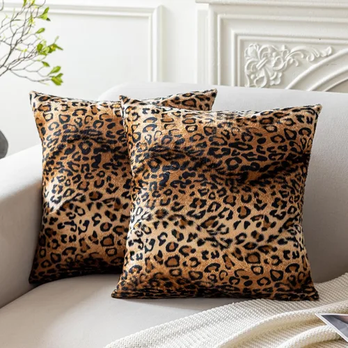 Vista 9 de CARRIE HOME Almohadas de Cuello de Microcuentas con Estampado de Leopardo Cilíndricas Tipo Puff Suaves - Almohada Pequeña de Rollo para Brazo