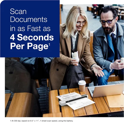 Vista 3 de Epson DS-80W Escáner portátil inalámbrico de documentos alimentado con hojas para PC y Mac