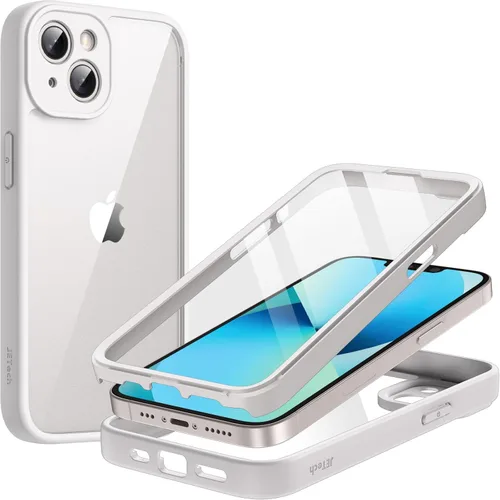 Vista 10 de JETech Funda para iPhone 13 de 6.1 pulgadas con protector de pantalla de vidrio templado integrado, protección resistente de cuerpo completo de 360