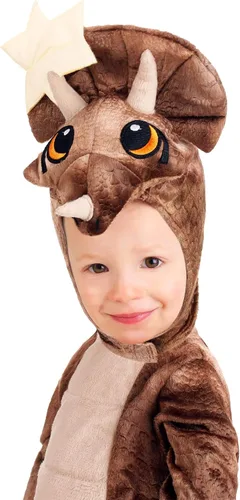 Vista 4 de Disfraz de triceratops para bebés para incubar Marrón