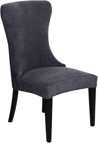 Vista 28 de XMNTG Juego de 1 funda elástica de jacquard para silla con respaldo de ala, fundas reutilizables y lavables para sillas de comedor, para banquetes