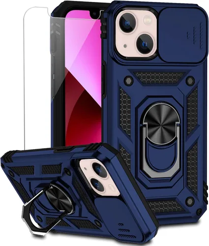 Vista 12 de Funda para iPhone 13 Mini con cubierta para lente de cámara, protector de pantalla HD, doble capa de protección contra caídas de grado militar