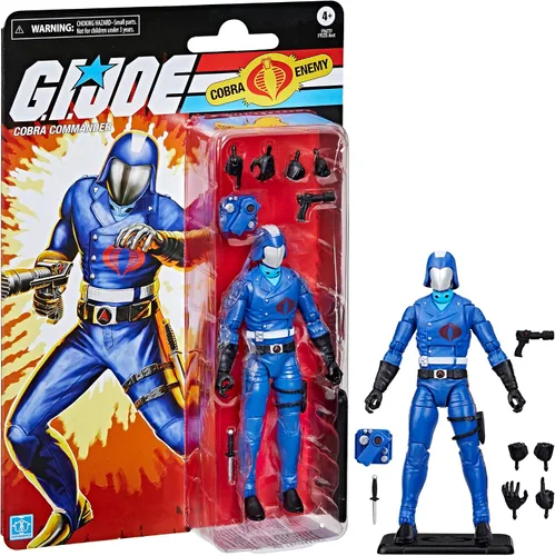 Vista 11 de G.I. Joe Classified Series Retro Cardback Cobra Commander, figura de acción coleccionable de 6 pulgadas con 8 accesorios
